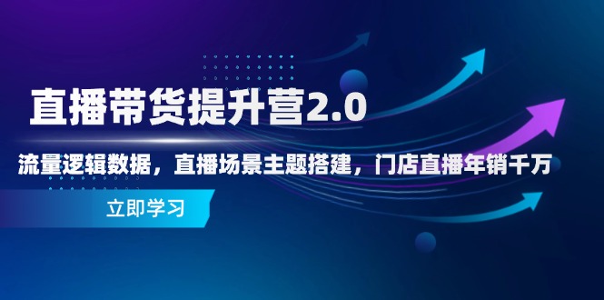 （14694期）直播卖货提高营2.0：总流量逻辑性数据信息，直播间场景主题构建，店面直播间年销一定-观竹阁