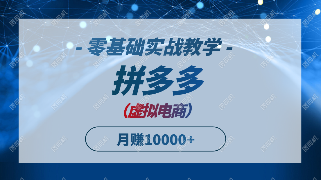 图片[1]-（14880期）拼多多平台虚似电子商务，零基础实战教学，迅速打穿产品，初学者也可以月入10000-观竹阁