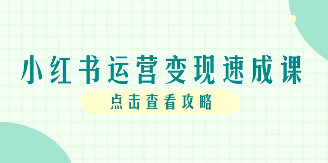 （14951期）小红书运营转现速成课，账户构建到暴力行为养号，本人IP全过程手册-观竹阁