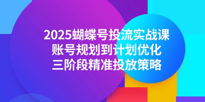 （14987期）2025彩蝶号投流实战演练课，账户规划到方案提升，三阶段精准推送对策-观竹阁