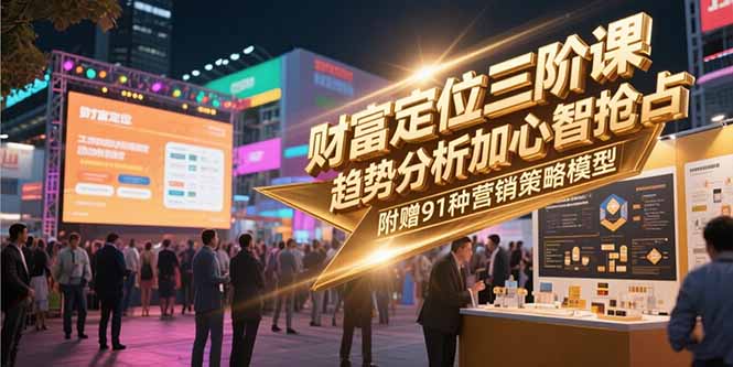 （15219期）财富定位三阶课，趋势分析加心智抢占，附赠91种营销策略模型-观竹阁