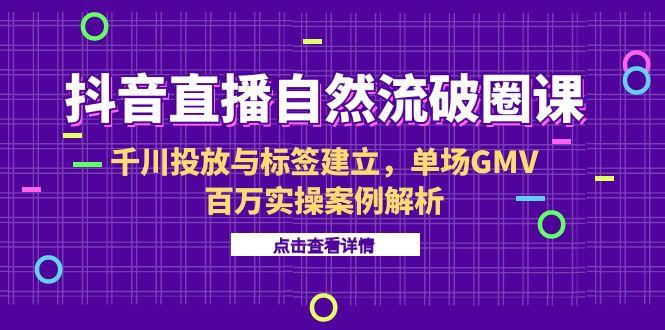 （15136期）抖音直播自然流破圈课-6月，千川投放与标签建立，单场GMV百万实操案例解析-观竹阁