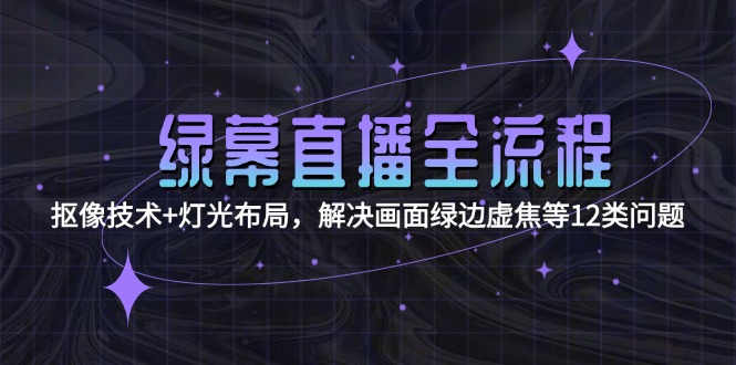图片[1]-（15044期）绿幕直播全流程：抠像技术+灯光布局，解决画面绿边虚焦等12类问题-观竹阁