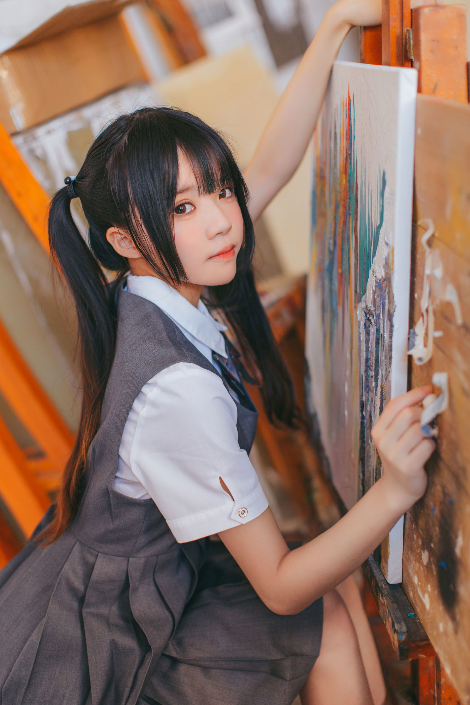 图片[14]-COSPLAY | 桜桃喵 – 画室少女 COS写真-忙忙软件库