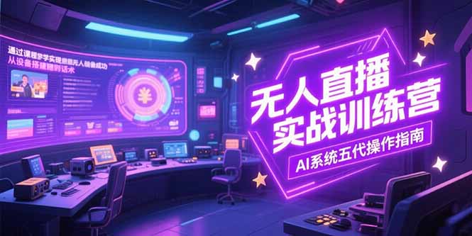 图片[1]-（15315期）无人直播实操训练营，从设备搭建到话术，AI系统五代操作指南(7月更新)-观竹阁