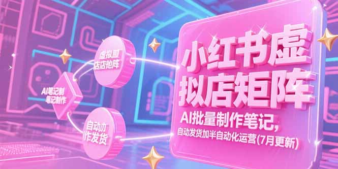 （15302期）小红书虚拟店矩阵，AI批量制作笔记，自动发货加半自动化运营(7月更新)-观竹阁