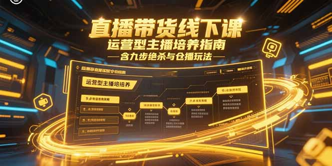 （15281期）直播带货线下课，运营型主播培养指南，含九步绝杀与仓播玩法-观竹阁