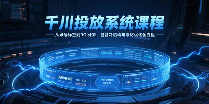 （15263期）千川投放系统课程，从账号标签到ROI计算，包含冷启动与素材优化全流程-观竹阁