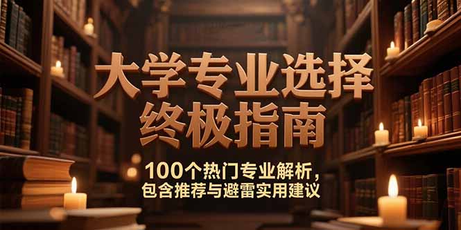 （15261期）付费文：大学专业选择终极指南,100个热门专业解析,包含推荐与避雷实用建议-观竹阁
