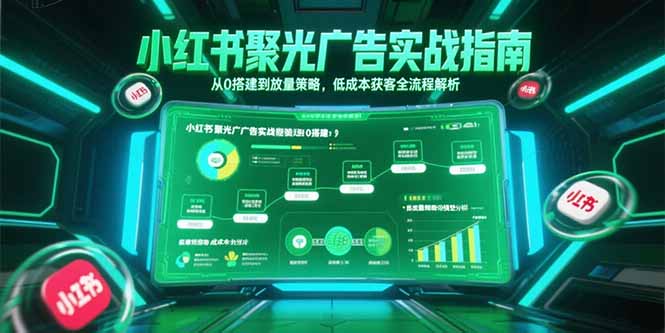 （15248期）小红书聚光广告实战指南，从0搭建到放量策略，低成本获客全流程解析-观竹阁