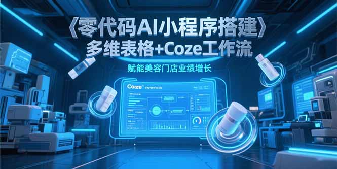 图片[1]-（15239期）零代码AI小程序搭建，多维表格+Coze工作流，赋能美容门店业绩增长-观竹阁