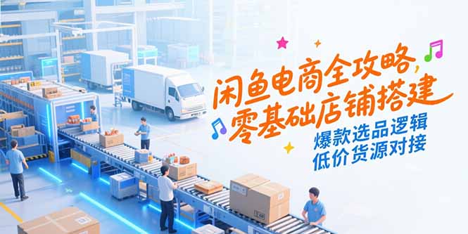 （15325期）闲鱼电商全攻略，零基础店铺搭建，爆款选品逻辑，低价货源对接-观竹阁