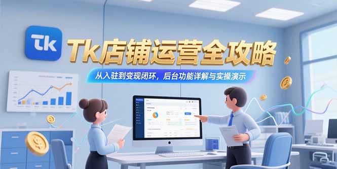 （15345期）Tk店铺运营全攻略，从入驻到变现闭环，后台功能详解与实操演示-观竹阁
