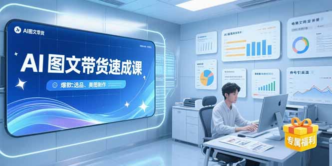 （15416期）AI图文带货速成课，养号引流秘籍，爆款选品策略，美图制作全流程-观竹阁