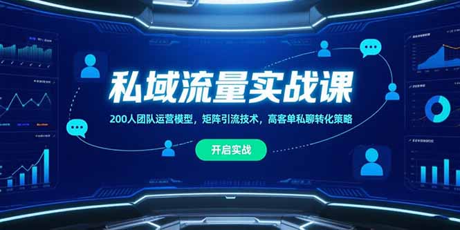（15403期）私域流量实战课，200人团队运营模型，矩阵引流技术，高客单私聊转化策略-观竹阁