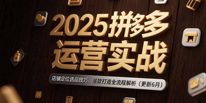 （15235期）2025拼多多运营实战：店铺定位选品技巧，爆款打造全流程解析（更新6月）-观竹阁