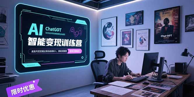 （15389期）AI智能变现训练营，ChatGPT写作变现，电影解说制作，图文带货方法论-观竹阁
