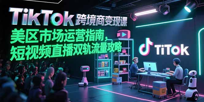 （15344期）TikTok跨境电商变现课，美区市场运营指南，短视频直播双轨流量攻略-观竹阁