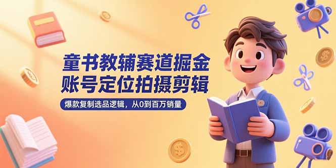 （15326期）童书教辅赛道掘金，账号定位拍摄剪辑，爆款复制选品逻辑，从0到百万销量-观竹阁