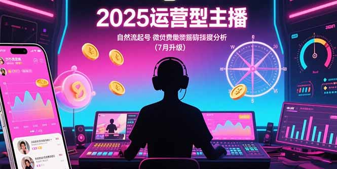 图片[1]-（15508期）2025运营型主播：自然流起号，微付费投放技巧，罗盘数据深度解析(7月更新)-观竹阁