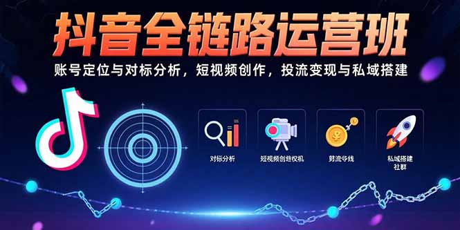 （15525期）抖音全链路运营班：账号定位与对标分析，短视频创作，投流变现与私域搭建-观竹阁