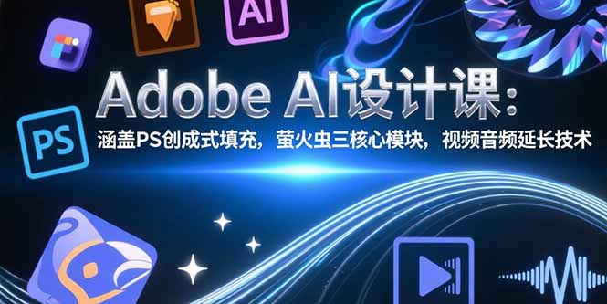 （15469期）Adobe AI设计课：涵盖PS创成式填充，萤火虫三核心模块，视频音频延长技术-观竹阁