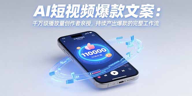 （15569期）AI短视频爆款文案：千万级播放量创作者亲授，持续产出爆款的完整工作流-观竹阁