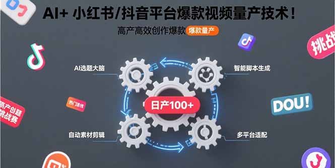 （15624期）AI+小红书/抖音平台爆款视频量产技术：高产高效创作爆款视频！-观竹阁