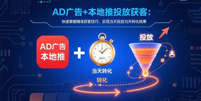 （15637期）AD广告+本地推投放获客：快速掌握精准获客技巧，实现当天投放当天转化效果-观竹阁