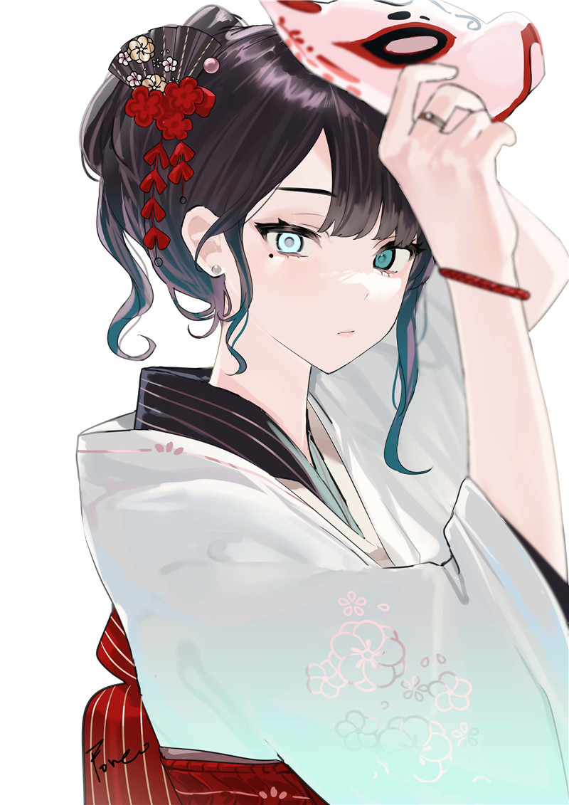 图片[4]-动漫日系狐面狐狸面具人物插画横竖壁纸原画-忙忙软件库