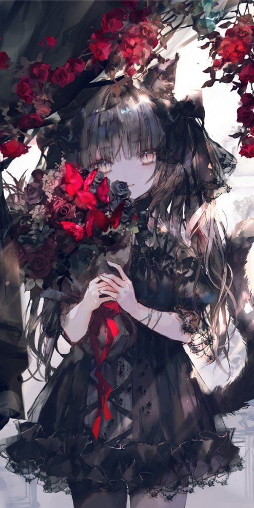 动漫二次元插画哥特式服装暗黑少女图集原画插画-忙忙软件库