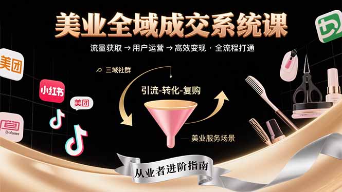 图片[1]-（15650期）美业全域成交系统课程：帮助美业从业者打通从流量获取到高效变现全流程-观竹阁