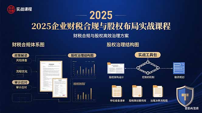 （15802期）2025企业财税合规与股权布局的实战课程：财税合规与股权高效治理方案-观竹阁
