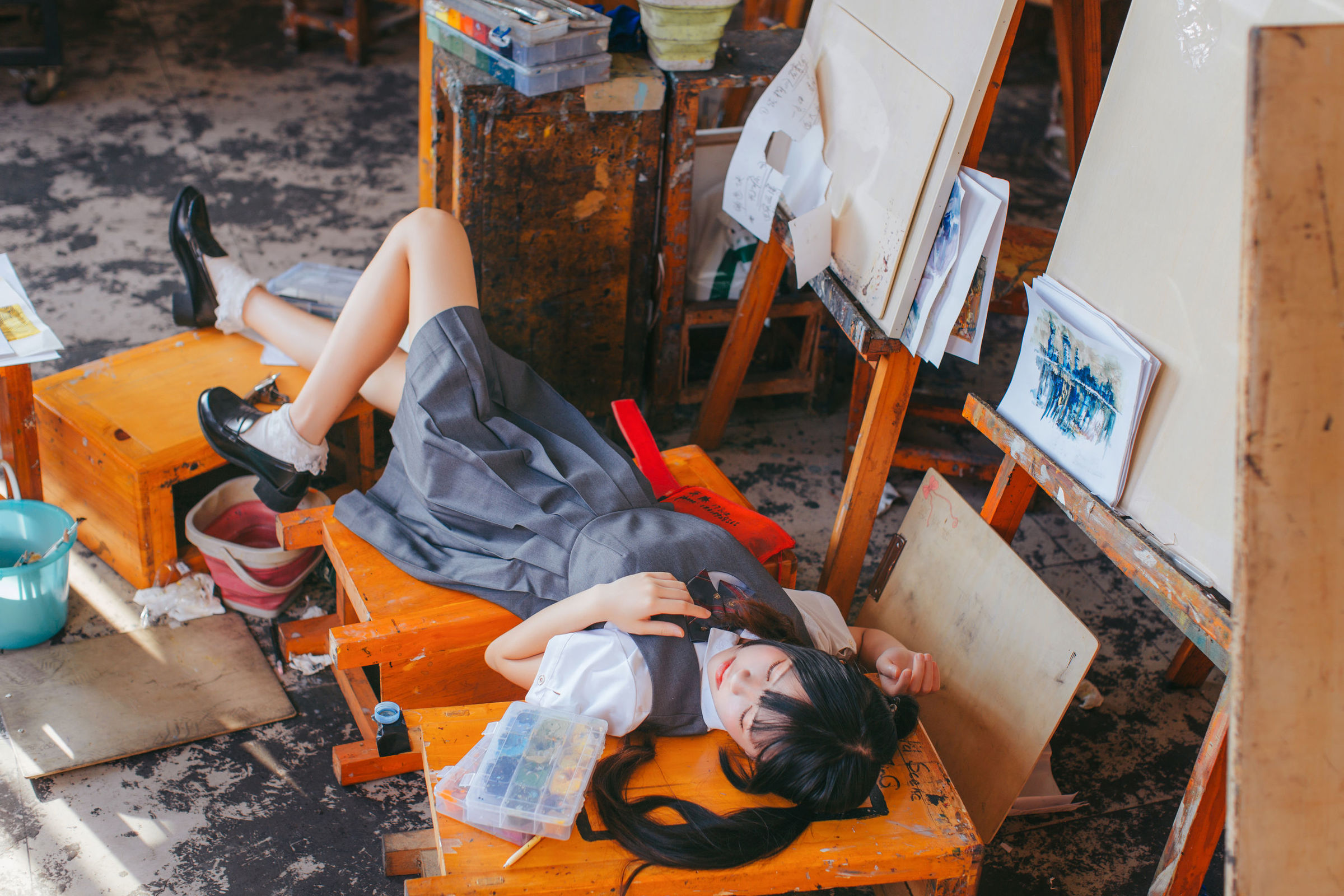 图片[11]-COSPLAY | 桜桃喵 – 画室少女 COS写真-忙忙软件库