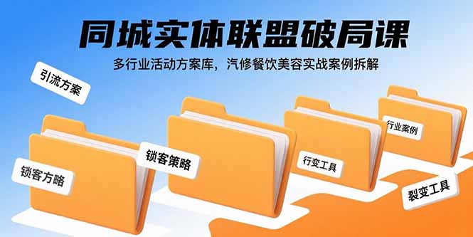 图片[1]-（15833期）同城实体联盟破局课，多行业活动方案库，汽修餐饮美容实战案例拆解-观竹阁