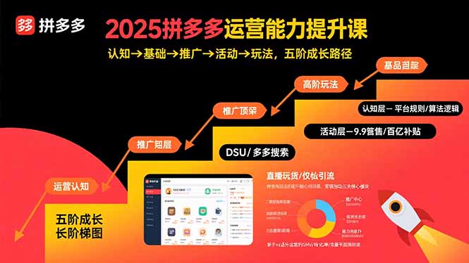 （15826期）2025拼多多运营能力提升课：认知→基础→推广→活动→玩法，五阶成长路径-观竹阁