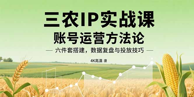 （15864期）三农IP实战课：账号运营方法论，六件套搭建，数据复盘与投放技巧-观竹阁