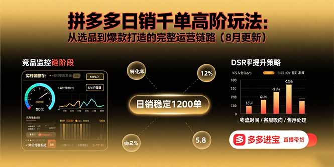 （15850期）拼多多日销千单高阶玩法：从选品到爆款打造的完整运营链路（8月更新）-观竹阁