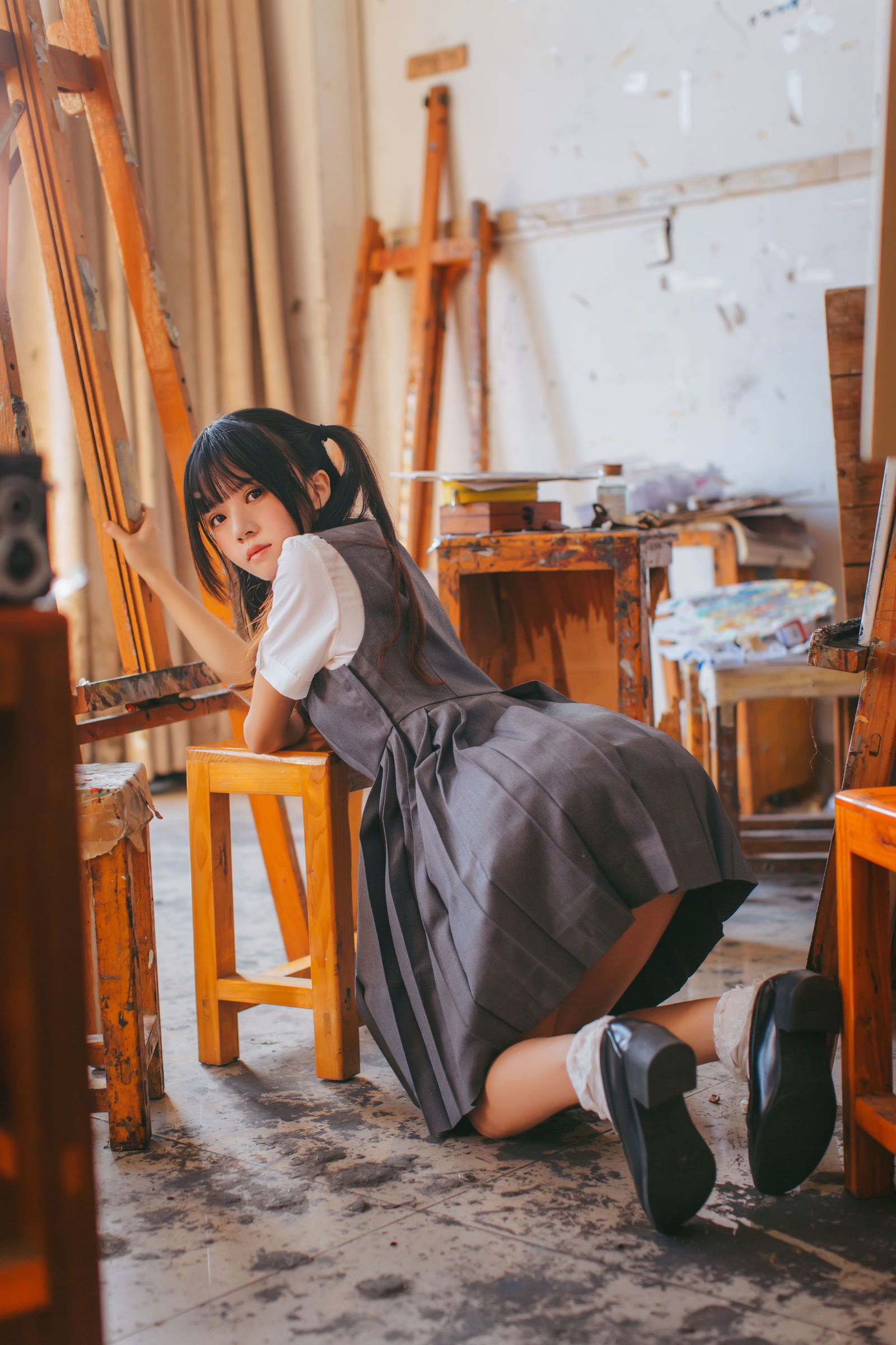 图片[16]-COSPLAY | 桜桃喵 – 画室少女 COS写真-忙忙软件库