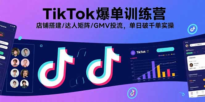 （15920期）TikTok爆单训练营，店铺搭建/达人矩阵/GMV投流，单日破千单实操-观竹阁