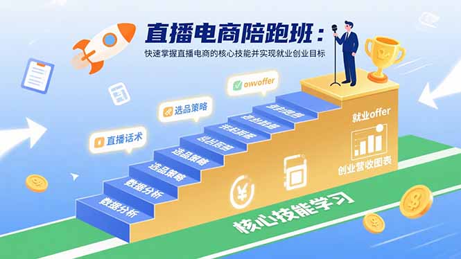 （15900期）直播电商陪跑班：快速掌握直播电商的核心技能并实现就业/创业目标-观竹阁