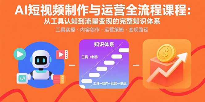（15863期）AI短视频制作与运营全流程课程：从工具认知到流量变现的完整知识体系-观竹阁