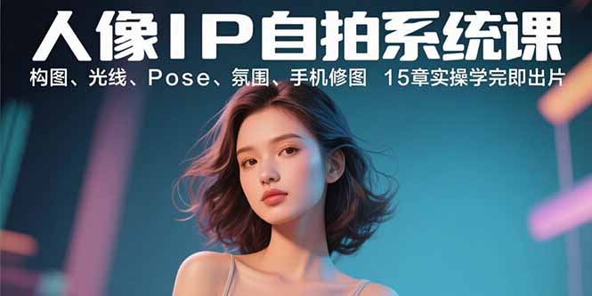 （15920期）人像IP自拍系统课：构图、光线、Pose、氛围、手机修图 15章实操学完即出片-观竹阁