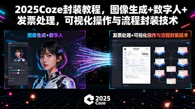 （15980期）2025Coze封装教程，图像生成+数字人+发票处理，可视化操作与流程封装技术-观竹阁