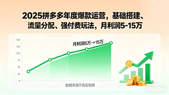 （15973期）2025拼多多年度爆款运营，基础搭建、流量分配、强付费玩法，月利润5-15万-观竹阁