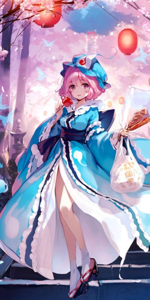 东方project西行寺幽幽子壁纸图包原画插画素材P站同人图合集-忙忙软件库